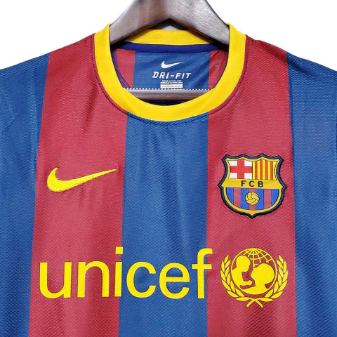 Camisa Barcelona Retrô 2010/2011 Azul e Grená