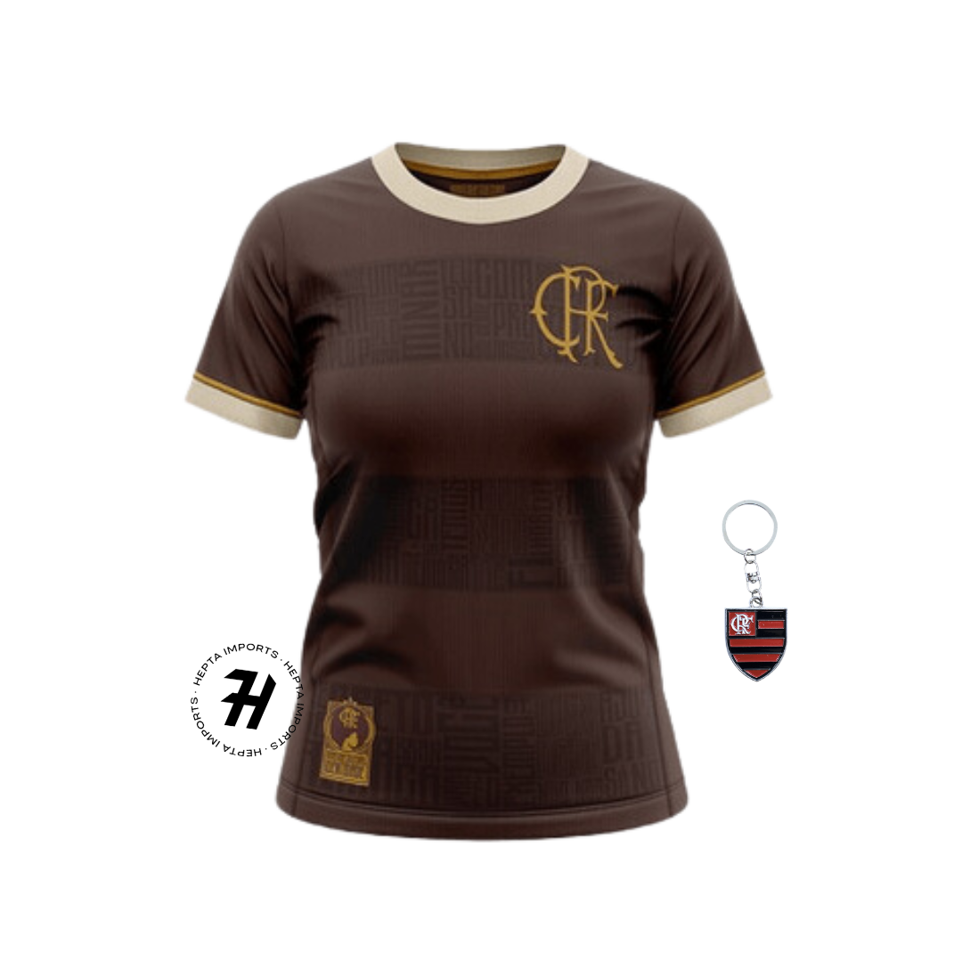 Camisa Flamengo Novembro Negro 24/25 – “Identidade” – Feminina Torcedor + Chaveiro de Brinde