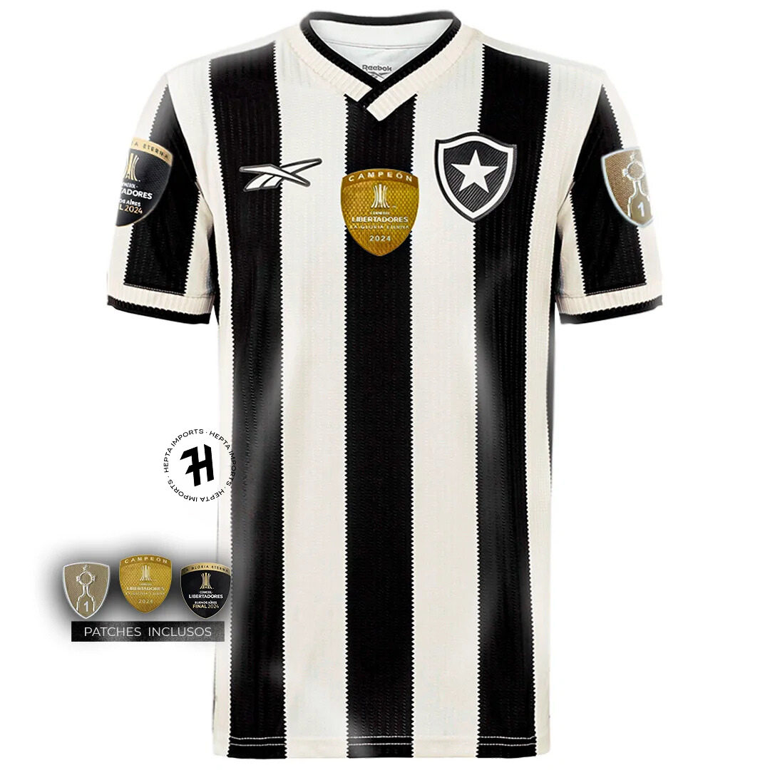 Camisa do Botafogo – Titular 2024/25 + Patchs Campeão Libertadores