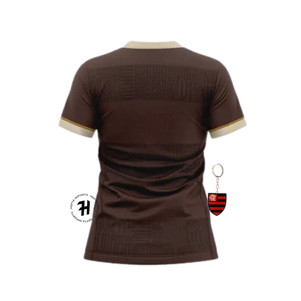 Camisa Flamengo Novembro Negro 24/25 – “Identidade” – Feminina Torcedor + Chaveiro de Brinde