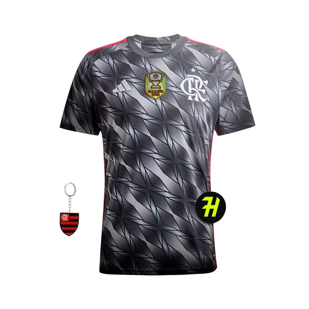 Camisa Flamengo Third 2024/25 Masculina Torcedor + Patch Campeão da Copa do Brasil 2024 +Chaveiro de Brinde