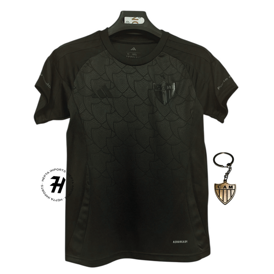 Camisa Atlético-Mg ALL BLACK 25/26 – Feminina Baby Look + Chaveiro de Brinde