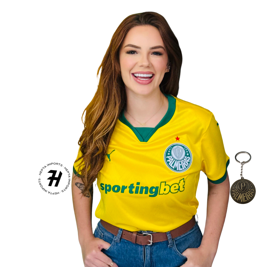 Camisa Feminina Palmeiras III 25/26 - Baby Look - Amarela
