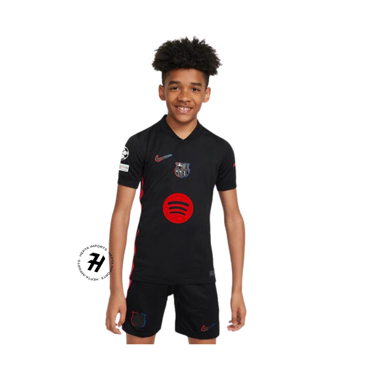 Kit Barcelona II – 2024/25 Infantil – Com patch Champions League