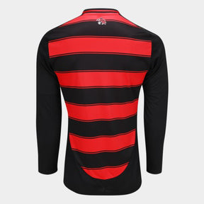 Camisa Flamengo Manga Longa 25/26 Home Adidas Masculino Torcedor - Vermelha e Preta