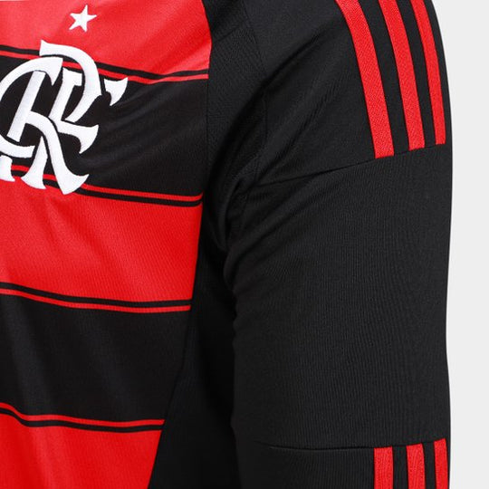 Camisa Flamengo Manga Longa 25/26 Home Adidas Masculino Torcedor - Vermelha e Preta
