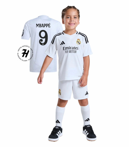 Conjunto Infantil Real Madrid 24/25 – #9 Mbappé