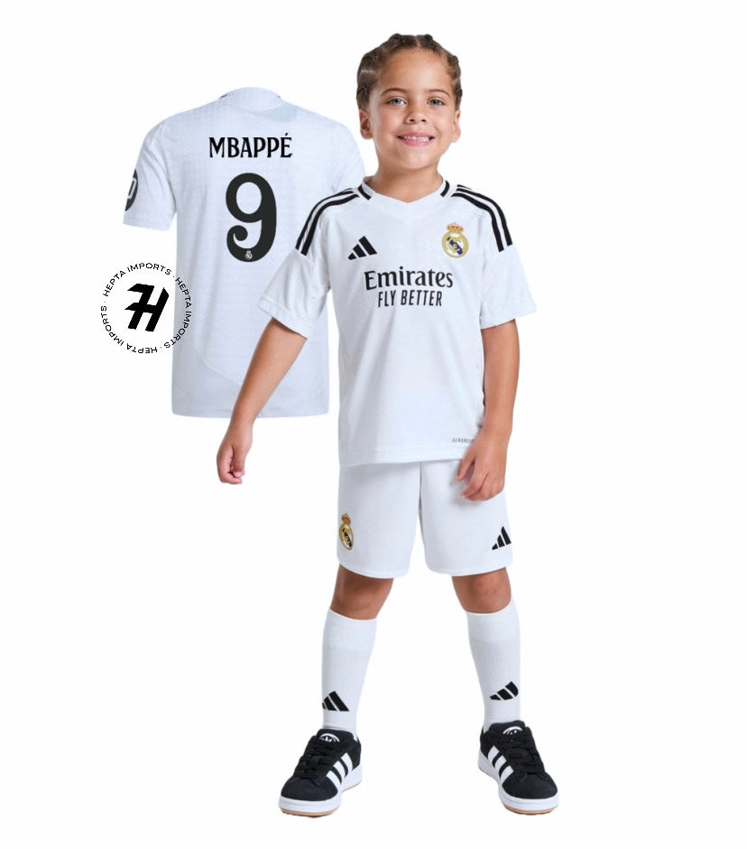 Conjunto Infantil Real Madrid 24/25 – #9 Mbappé