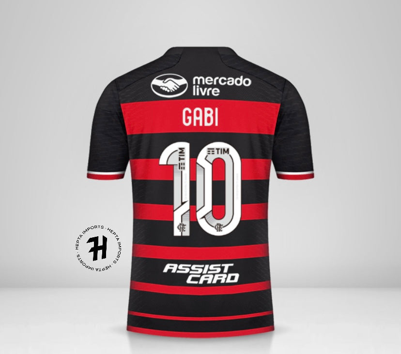 Camisa Flamengo Home 2024/25 – Jogador – Masculina – Com Patrocinadores – Gabi 10#