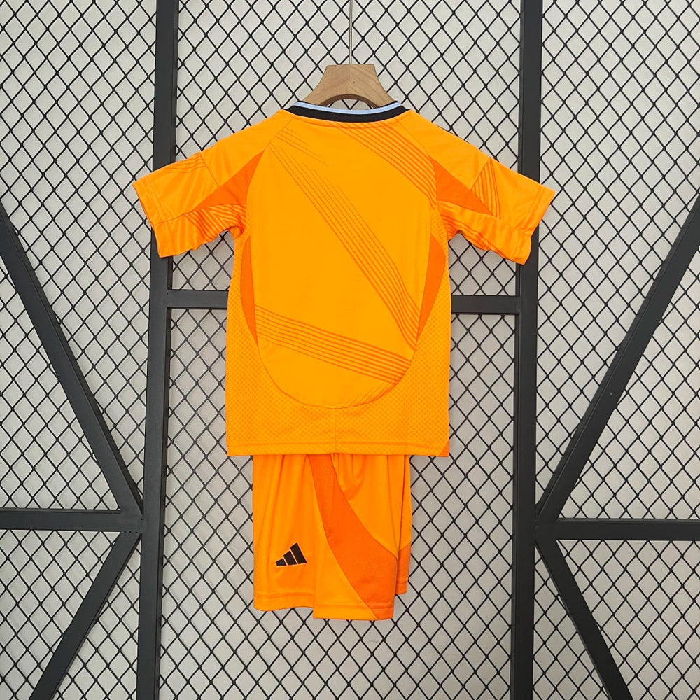 Camisa Infantil Real Madrid Away 2024/25 Adidas Torcedor – Laranja