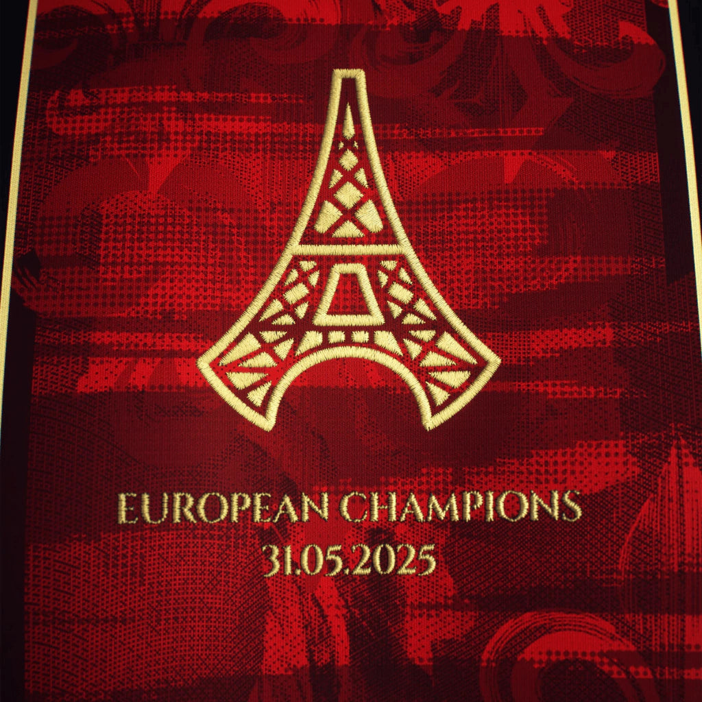 Camiseta The Parisians Edition Special Comma Football PSG Champion UCL Negra y Azul