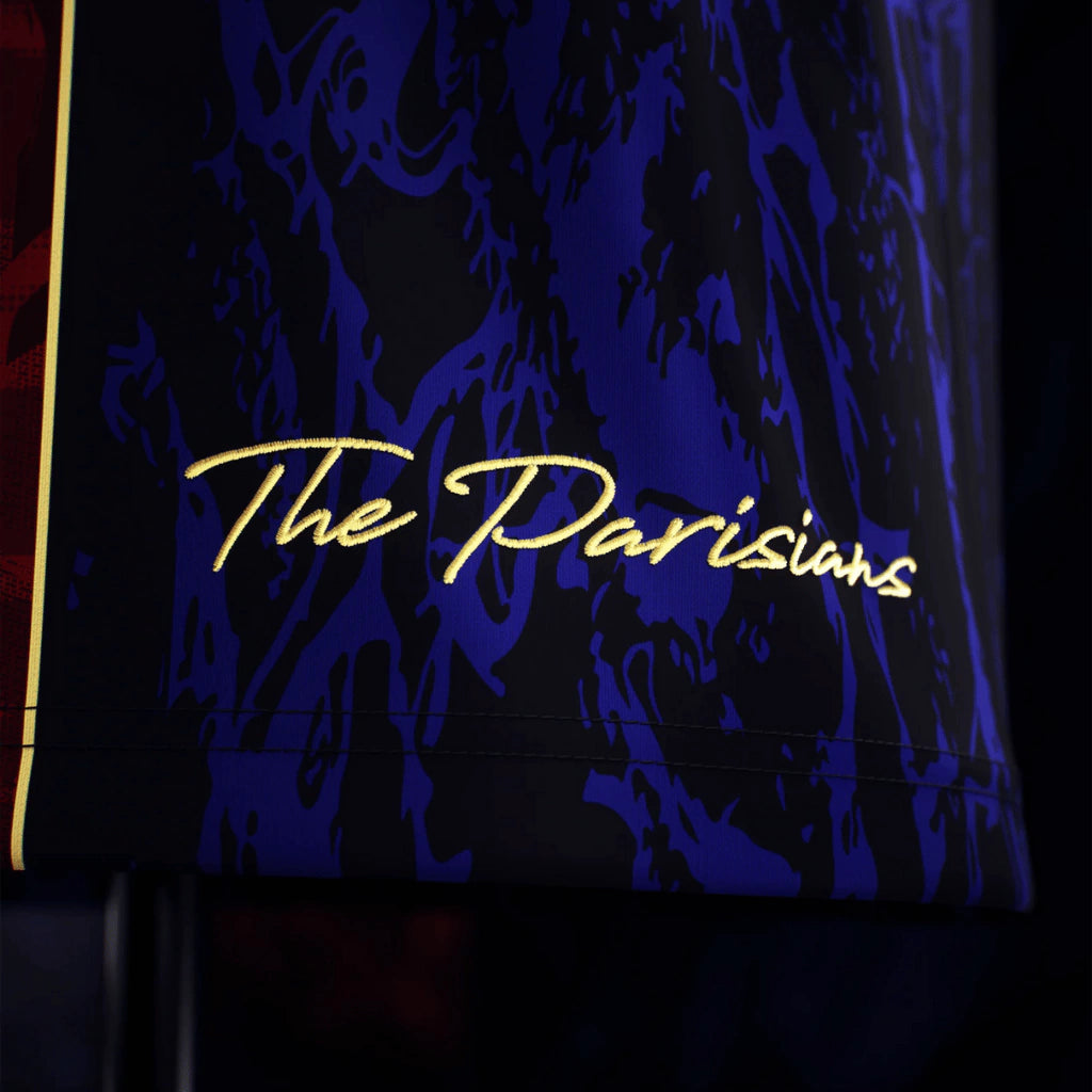 Camiseta The Parisians Edition Special Comma Football PSG Champion UCL Negra y Azul