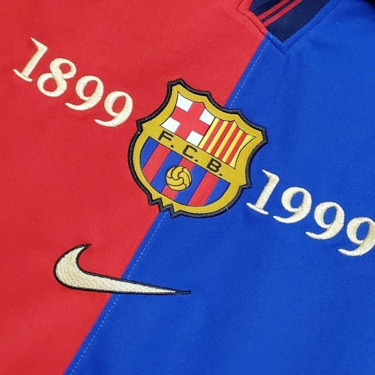 Camisa Barcelona 100 Anos Retrô 1999 Azul e Grená – Nike