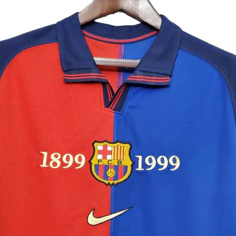 Camisa Barcelona 100 Anos Retrô 1999 Azul e Grená – Nike