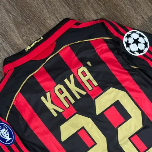 Camisa Milan Home (1) 2006/07 – Retrô Manga Longa Masculina – KAKÁ 22#