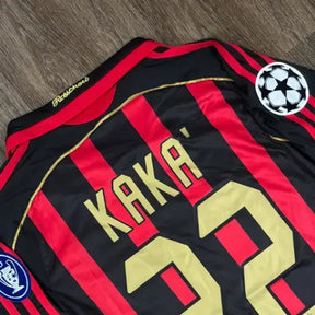 Camisa Milan Home (1) 2006/07 – Retrô Manga Longa Masculina – KAKÁ 22#