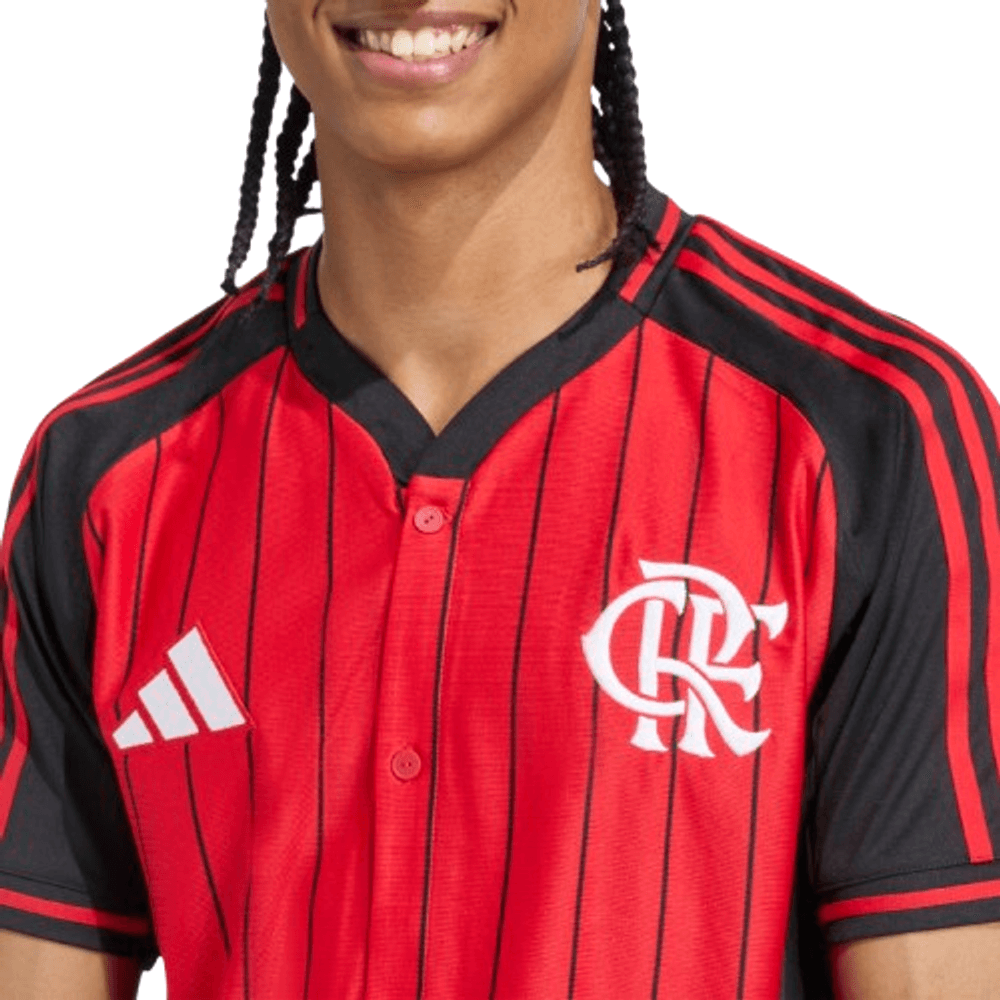 Camisa Flamengo US 25/26 Masculino Adidas Torcedor - Vermelha e Preta