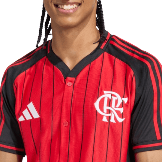 Camisa Flamengo US 25/26 Masculino Adidas Torcedor - Vermelha e Preta