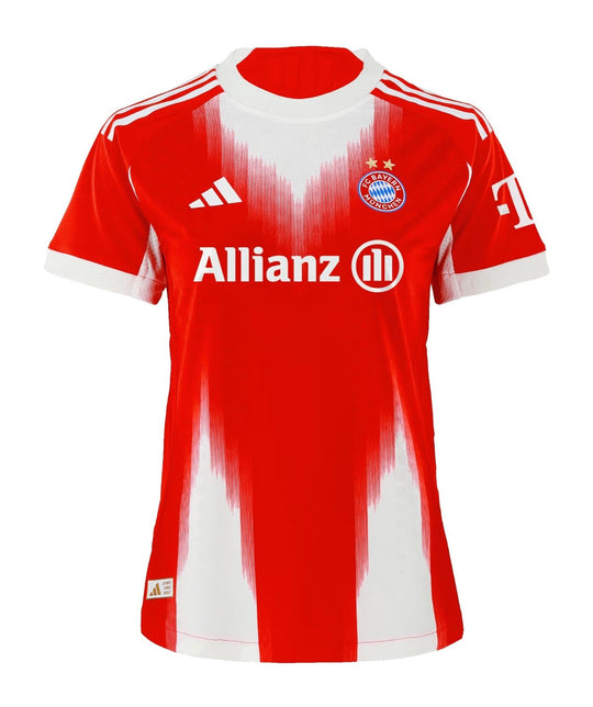 Camisa Bayern de Munich Home 25/26 - Torcedor Feminina - Branca e Vermelha