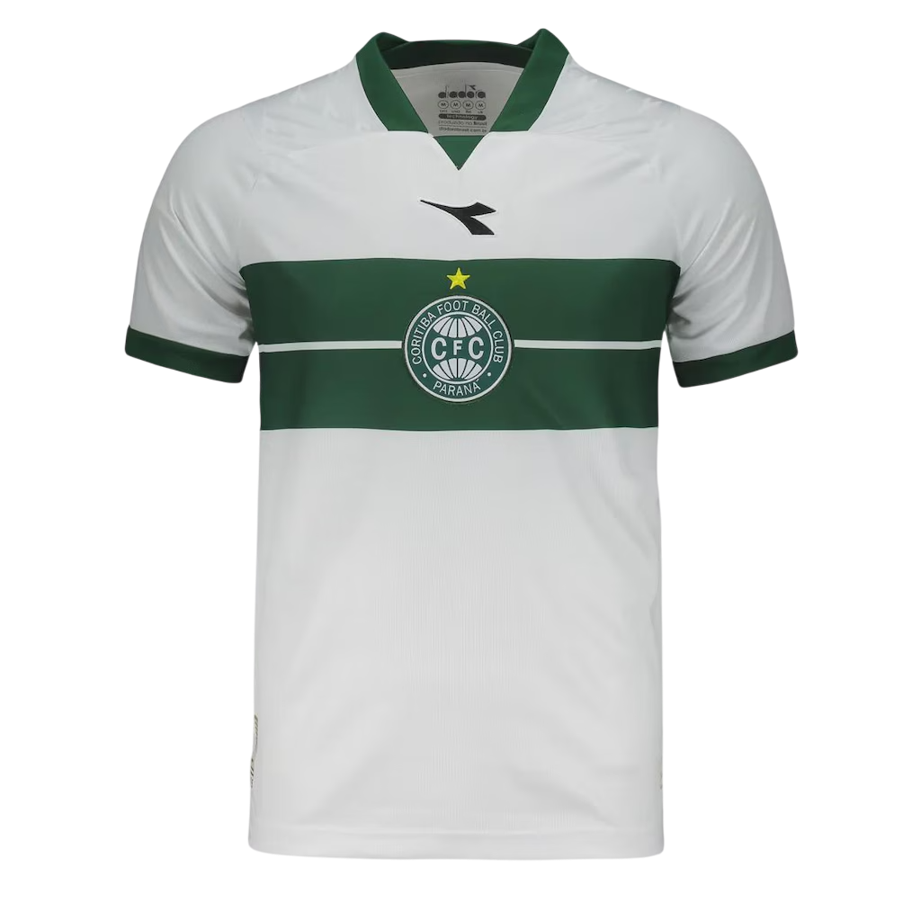 Camisa Coritiba Home 25/26 Diadora Torcedor Masculina - Branca e Verde
