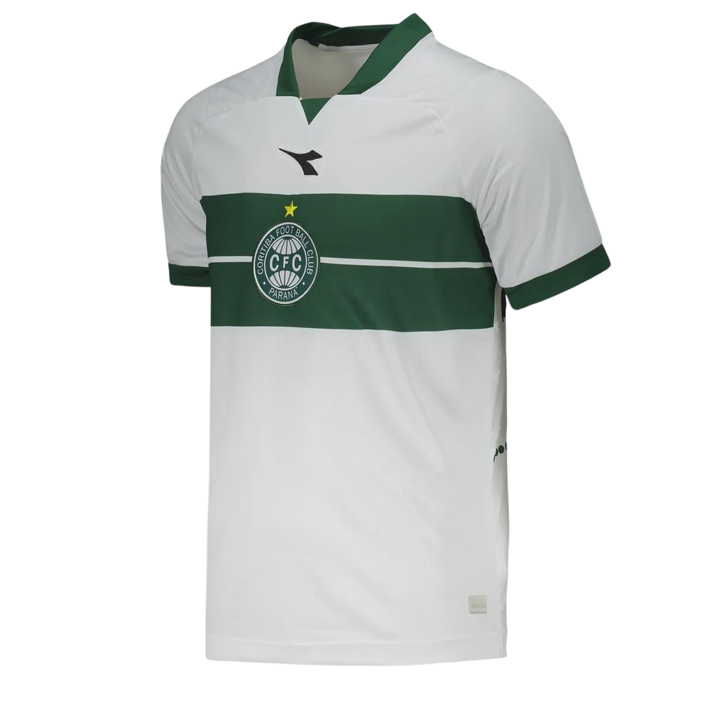 Camisa Coritiba Home 25/26 Diadora Torcedor Masculina - Branca e Verde