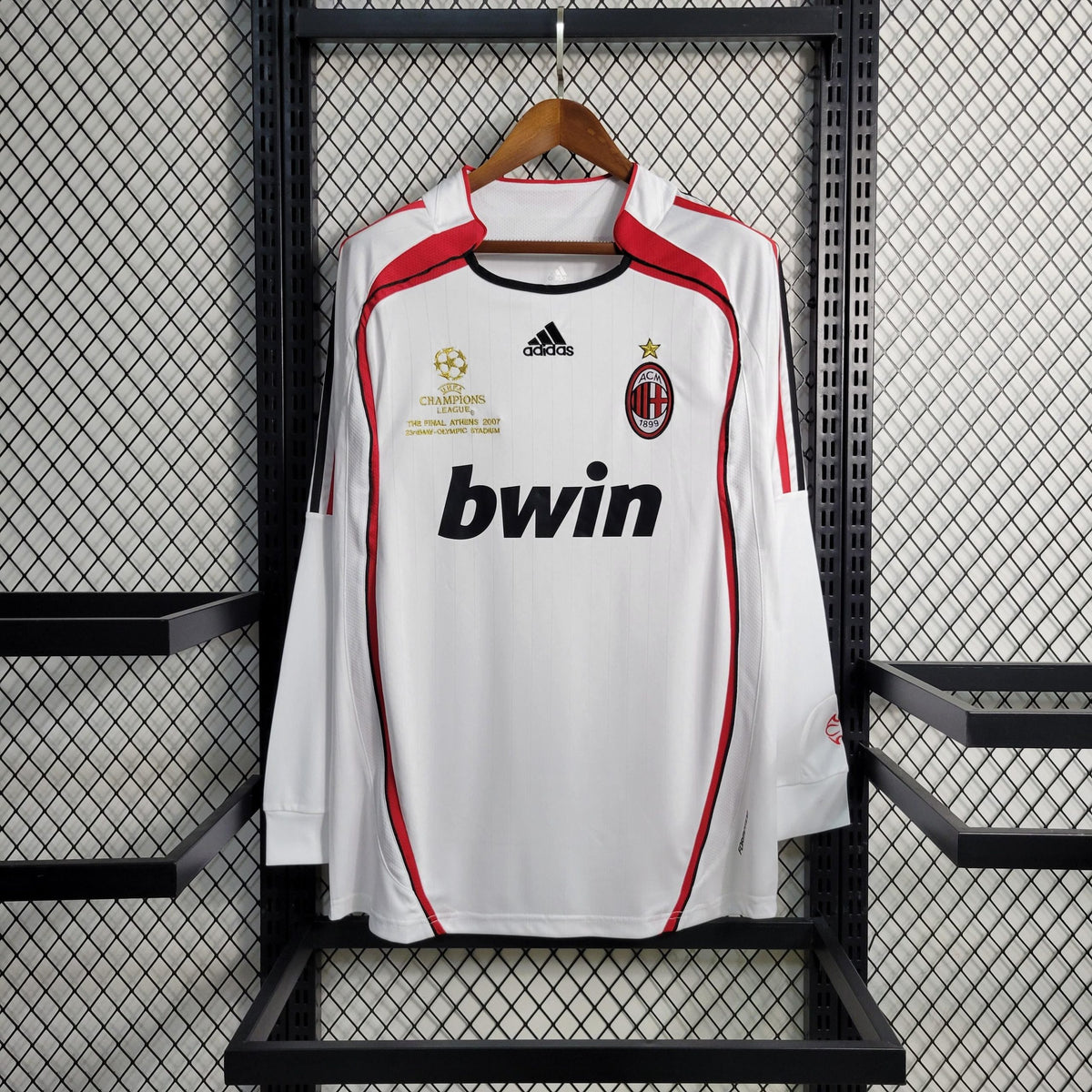 Camisa Milan Away (2) 2006/07 - Retrô Manga Longa Masculina