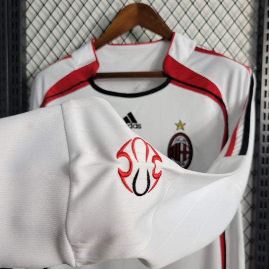Camisa Milan Away (2) 2006/07 - Retrô Manga Longa Masculina