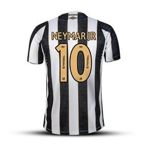 Camisa Santos Reserva 24/25 – NEYMAR JR 10 – Masculino Torcedor – Listrada Preta e Branca