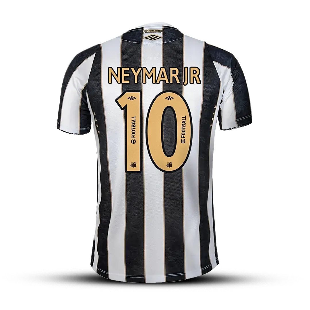 Camisa Santos Reserva 24/25 – NEYMAR JR 10 – Masculino Torcedor – Listrada Preta e Branca