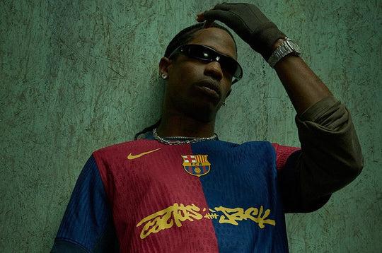 Camisa Barcelona X TRAVIS SCOTT 2025 – Masculina Torcedor