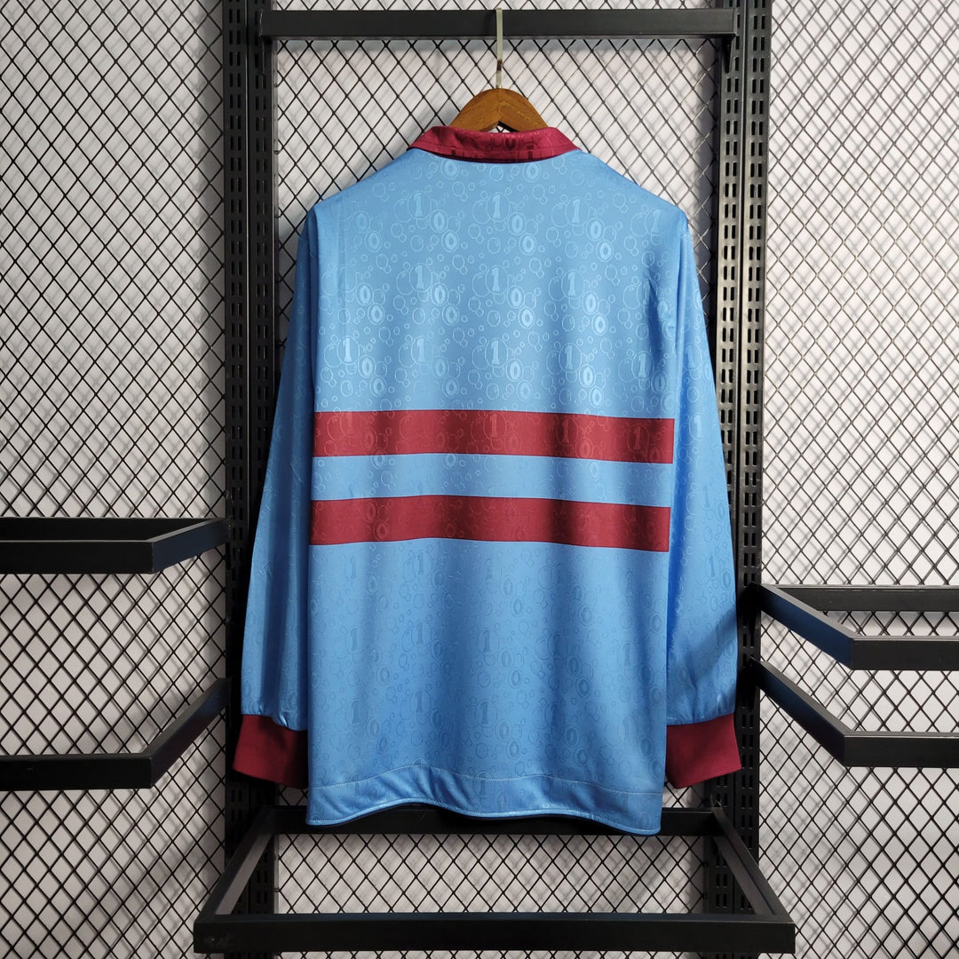 Camisa West Ham Away (2) 1995/97 Pony Retrô Manga Longa Masculina