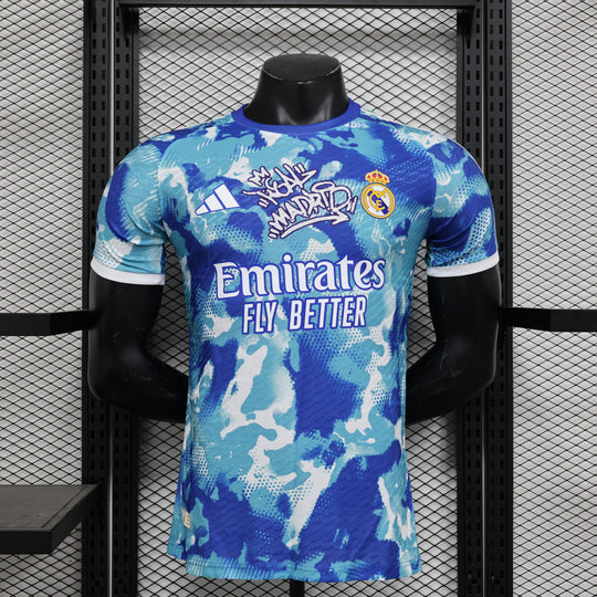 Camisa Real Madrid Edição Especial 2024/25 Jogador Adidas Masculino com Patch - Azul e Branca