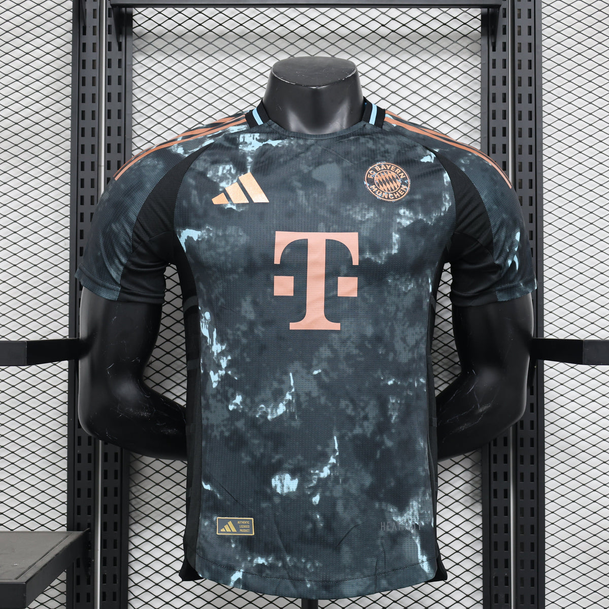 Camisa Bayer de Munique Away 2024/25 Jogador Adidas Masculino com Patch - Preta, Azul e Dourada