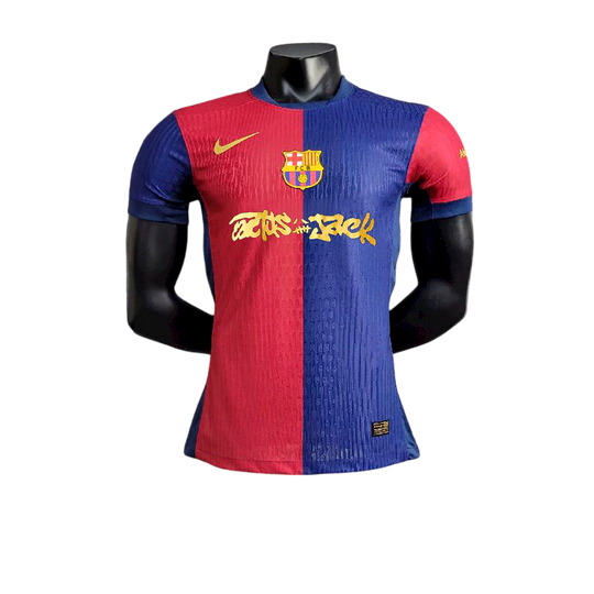 Camisa Barcelona Home 24/25 s/n° Jogador Masculino com Patch - Azul e Grená