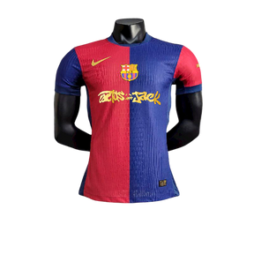 Camisa Barcelona Home 24/25 s/n° Jogador Masculino com Patch - Azul e Grená