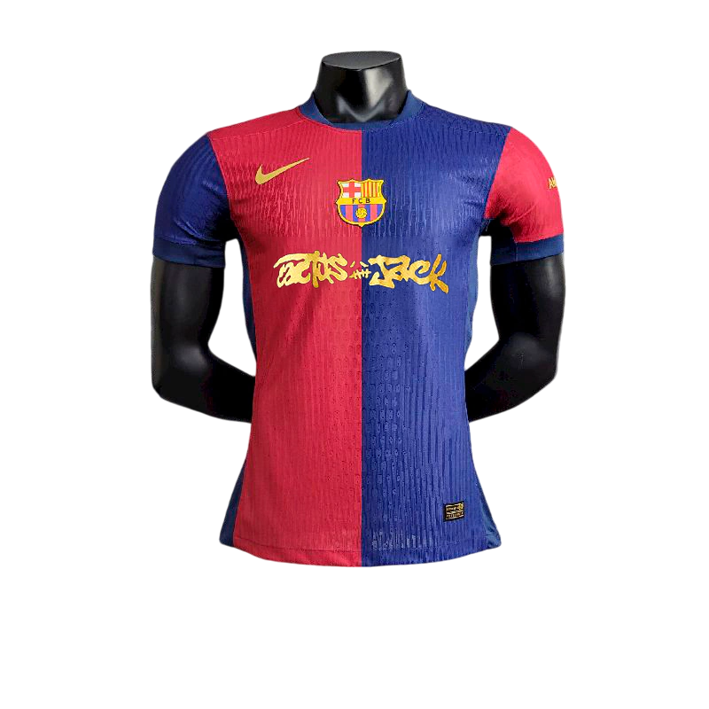 Camisa Barcelona Home 24/25 s/n° Jogador Masculino com Patch - Azul e Grená
