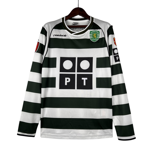 Camisa Manga Longa Home Sporting Portugal 2001-03 – Ronaldo 7 – Retrô