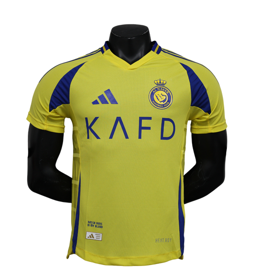 Camisa Al-Nassr Home 2024/25 Jogador Adidas Masculino com Patch - Amarela e Azul