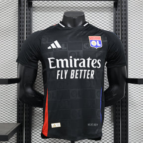Camisa Lyon Home 2024/25 Jogador Adidas Masculino com Patch - Preta, Branca, Azul e Vermelha