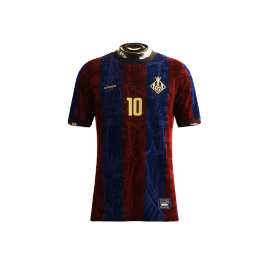 Camisa The Prince – LA PULGA 10# – Barcelona 2025/2026 – Masculina Comma Football – Vermelho e Azul
