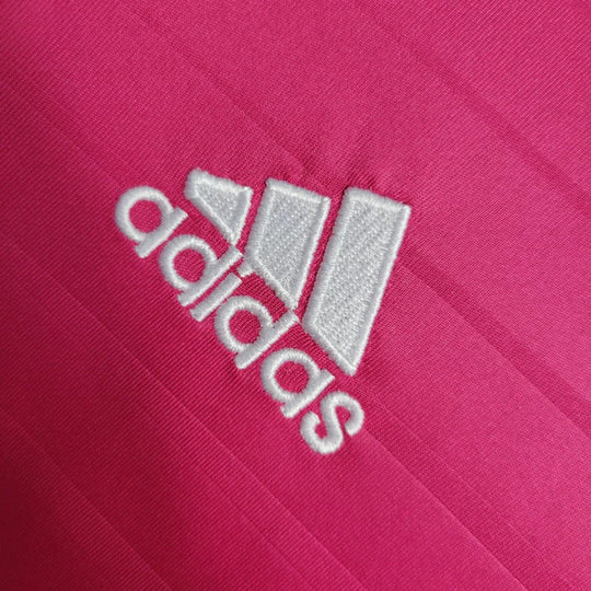 Camisa Retrô Manga Longa Real Madrid 14/15 – RONALDO 7 – Todos os patchs – Rosa