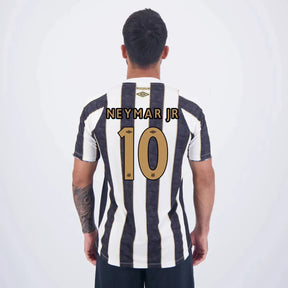 Camisa Santos Reserva 24/25 – NEYMAR JR 10 – Masculino Torcedor – Listrada Preta e Branca