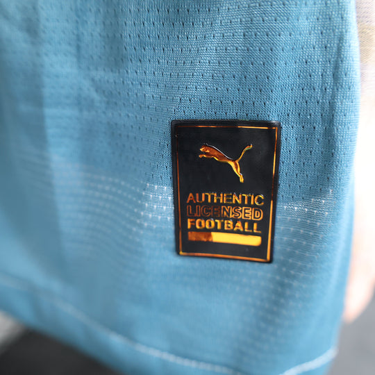 Camisa Manchester City Third 2024/25 Jogador Masculino com Patch - Creme, Azul e Rosa
