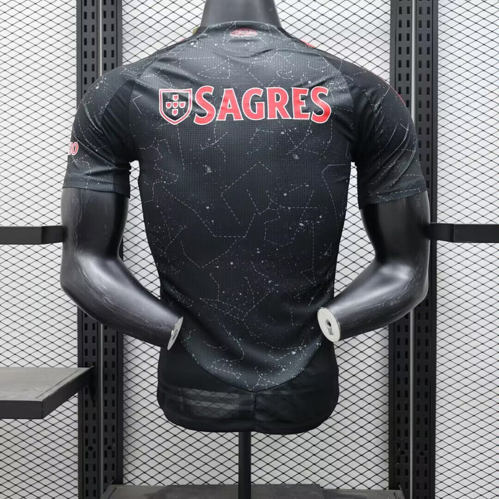 Camisa Benfica Away 2024/25 Jogador Adidas Masculino com Patch - Preta e Vermelha