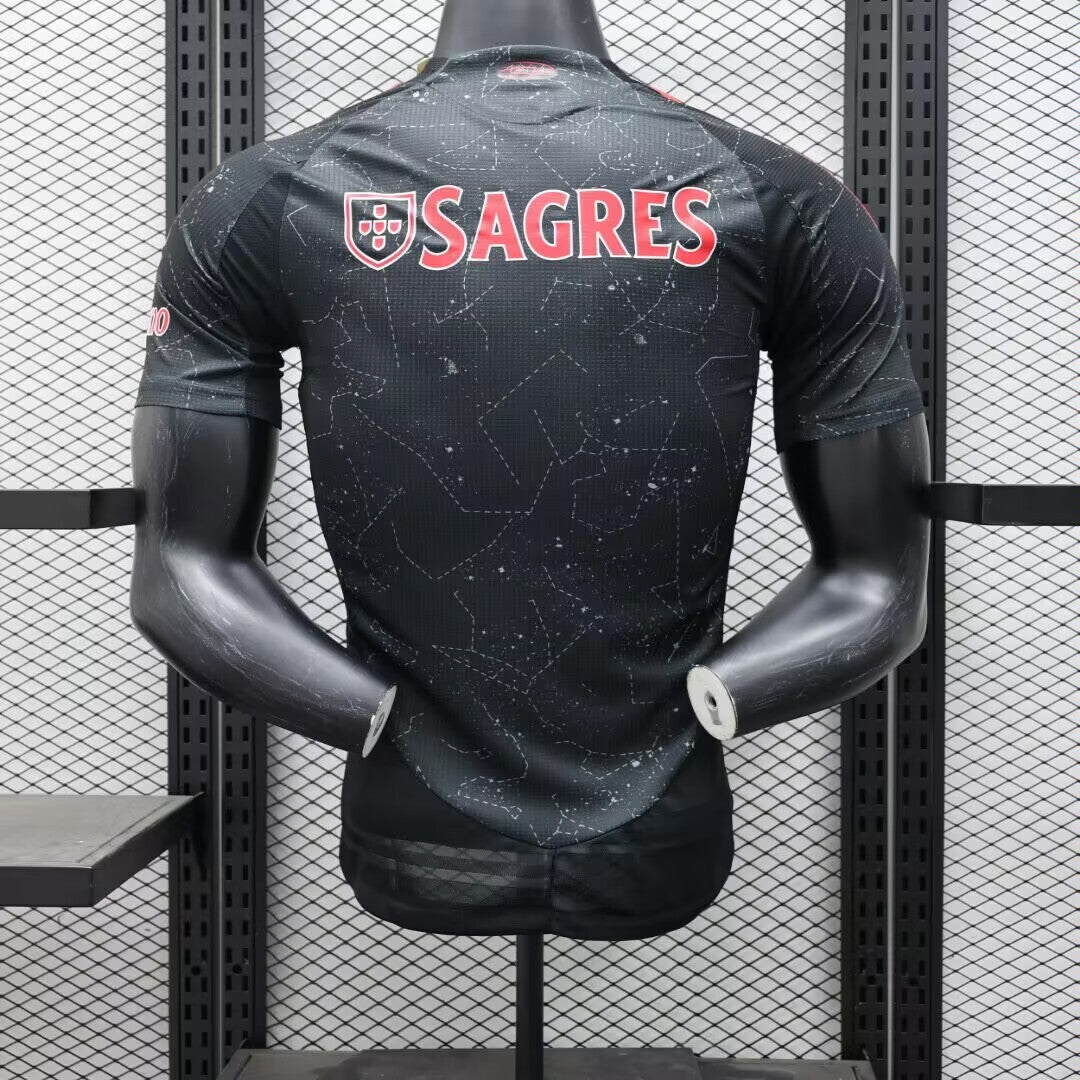 Camisa Benfica Away 2024/25 Jogador Adidas Masculino com Patch - Preta e Vermelha