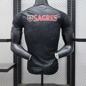 Camisa Benfica Away 2024/25 Jogador Adidas Masculino com Patch - Preta e Vermelha