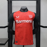 Camisa Bayer Leverkusen Home 2024/25 Jogador Castore Masculino com Patch- Vermelha, Preta e Branca