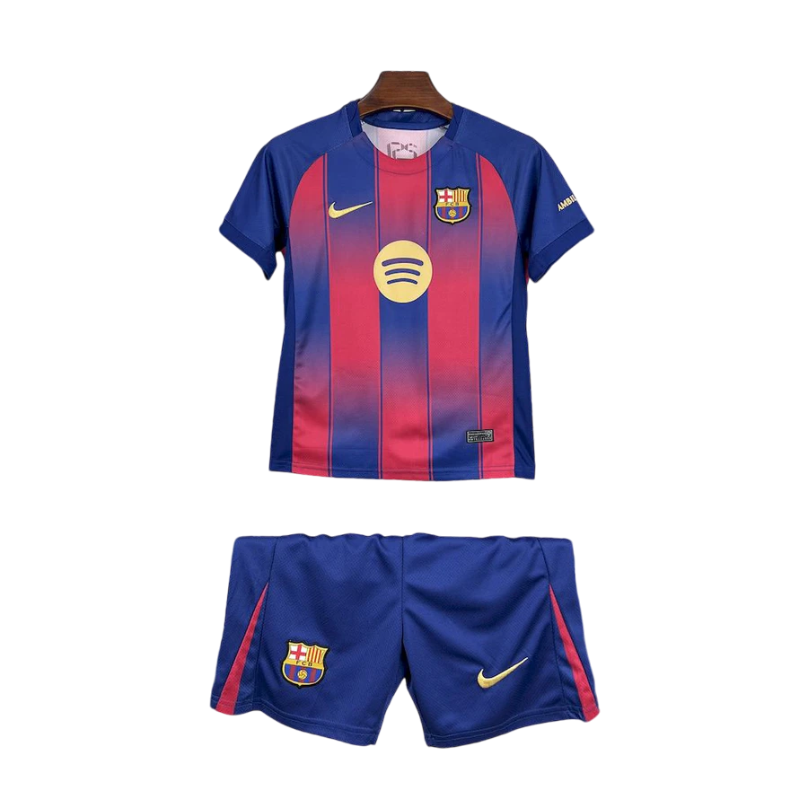 Conjunto Infantil Barcelona 25/26 Home - Azul e Grená