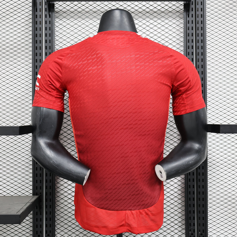 Camisa Manchester United Home 2024/25 Jogador Masculino com Patch - Vermelha e Branca
